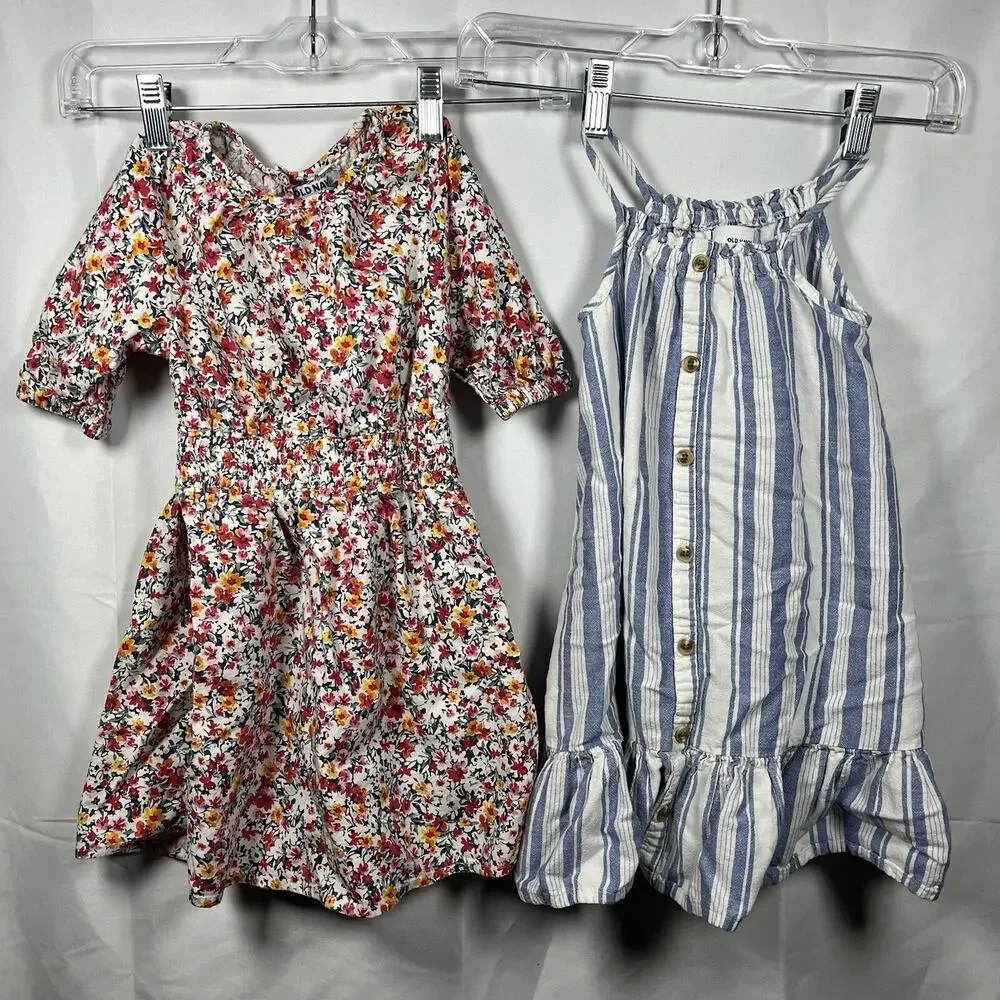 Old navy 4T bundle of 2 dresses floral striped casual summer spring